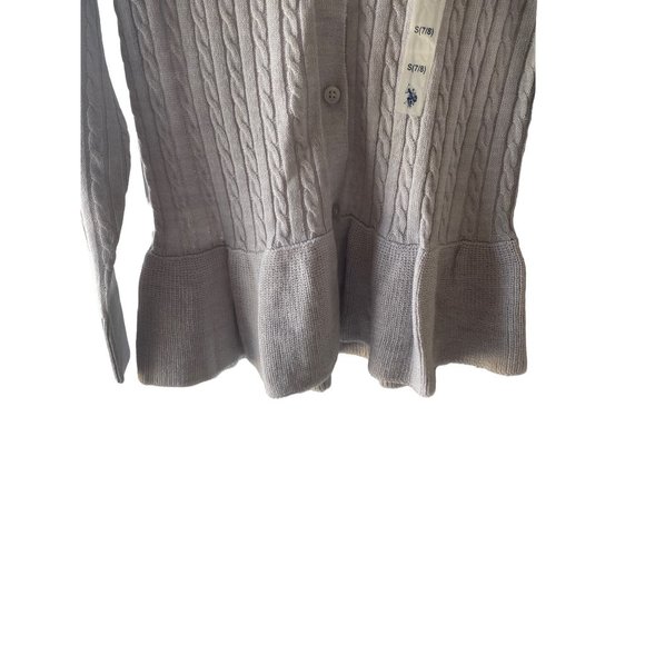 NWT U.S. POLO GREY GIRLS CARDIGAN - Picture 8 of 10